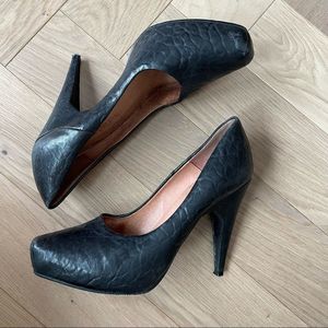 Pebble leather ACNE Studio platform heels